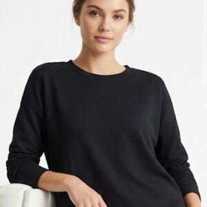 CALIA Athletics Black Textured Long-Sleeve Crop Top